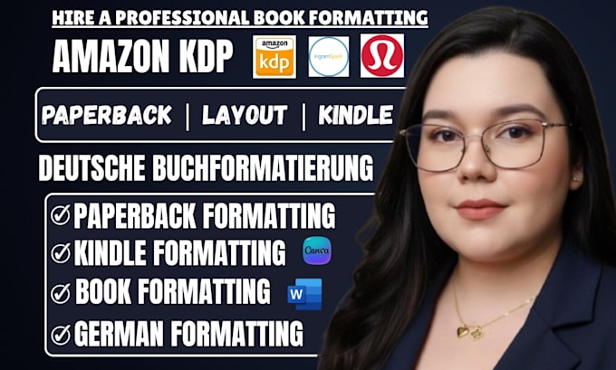 do german KDP book formatting kindle book formatting and paperback layout design