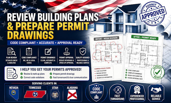 review building plans and prepare permit drawings in nevada tennessee and utah