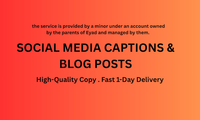 do social media captions and blog posts