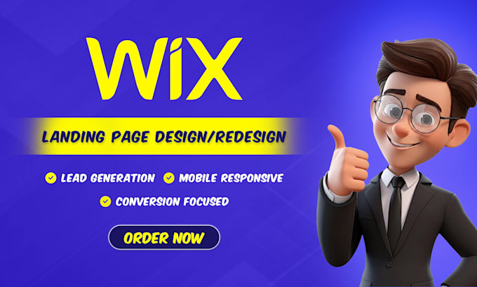 design or redesign a wix landing page , squeeze page or onepage website