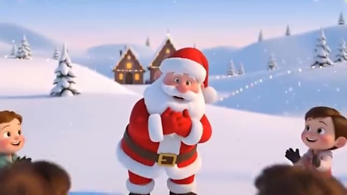 create ai christmas video,3d christmas animation video ai christmas greeting ads