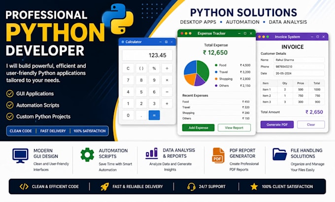 create python gui applications and automation scripts