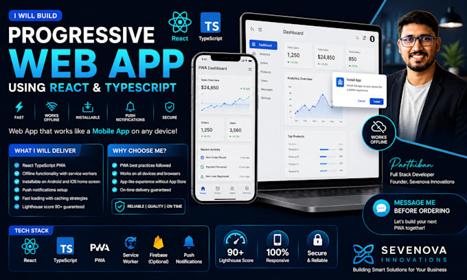 build a progressive web app using react and typescript