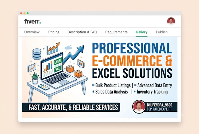 do e commerce product listing and excel data entry