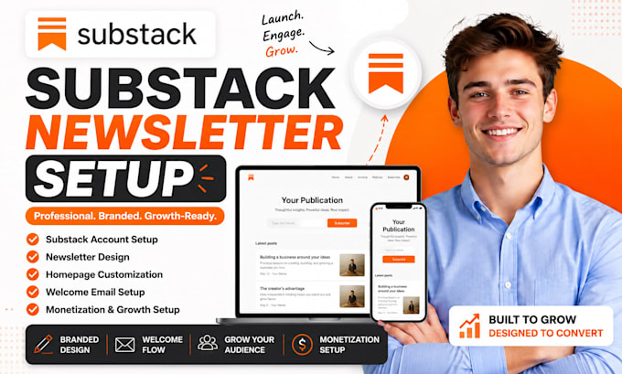 setup premium substack account, substack publication design substack newsletter