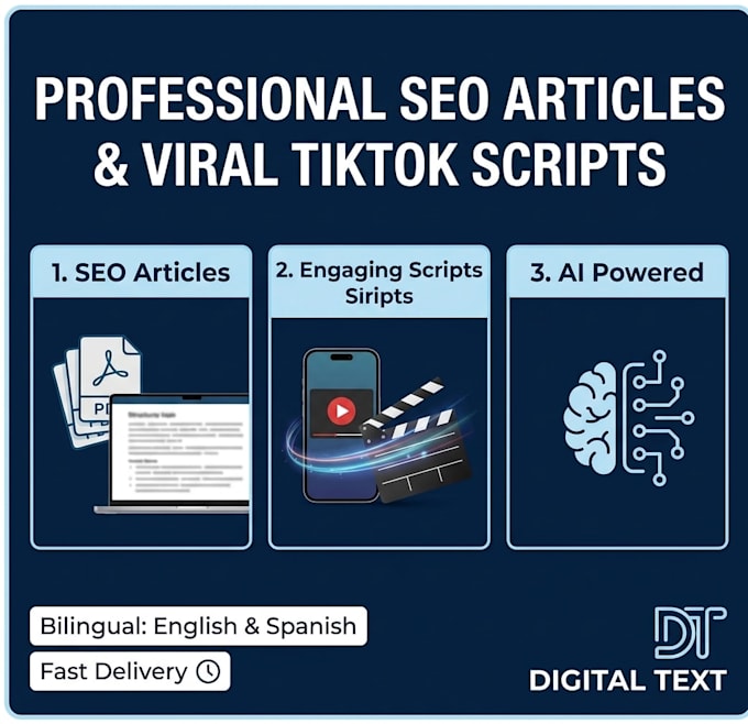 write professional SEO articles and tiktok scripts