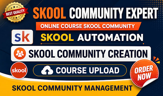 setup skool online community, skool community manager, skool course creation
