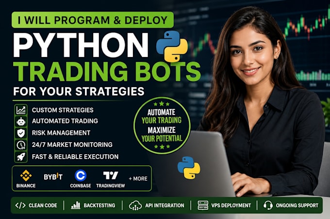 program and deploy python trading bots for your strategies