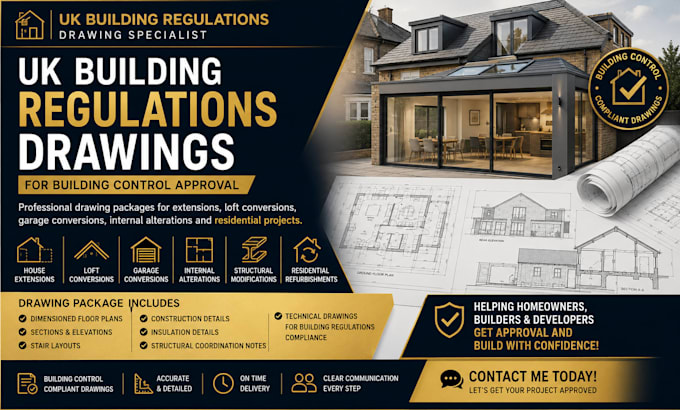 create UK building regulations drawings for building control approval