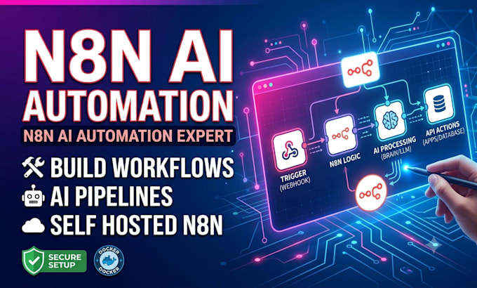 build n8n automation workflow ai pipeline self hosted setup api integration agen