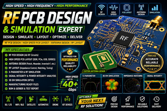 do rf pcb design and simulation high speed pcb layout antenna design rf layout