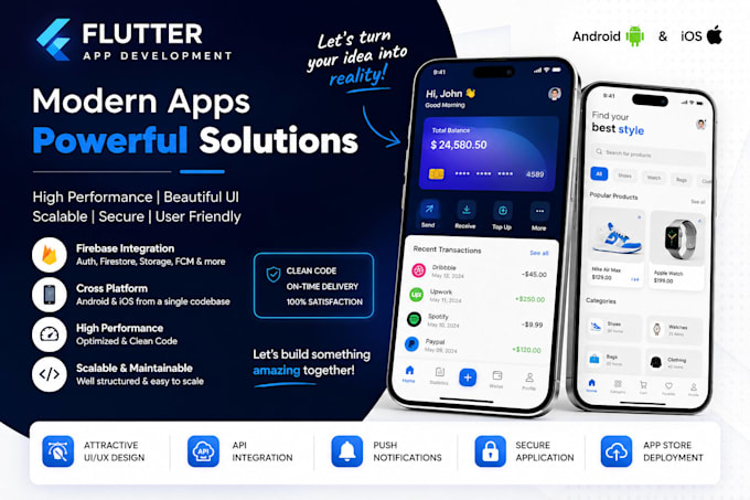 develop a professional flutter mobile app