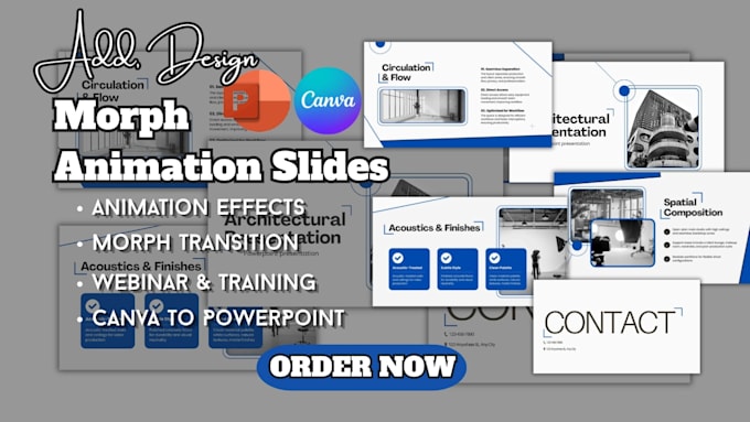 add, design, animation slides, morph presentation, powerpoint commercial video