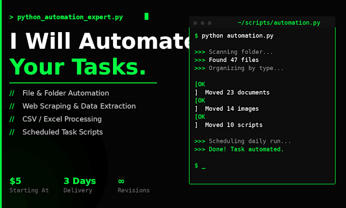 write a python script to automate your repetitive tasks