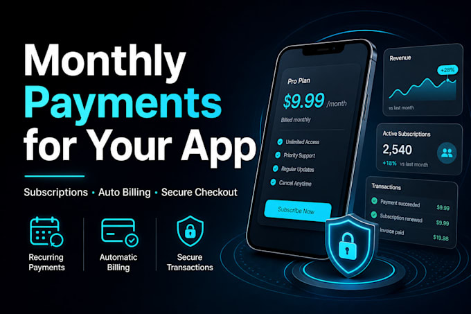 add monthly payments and subscriptions to your web app
