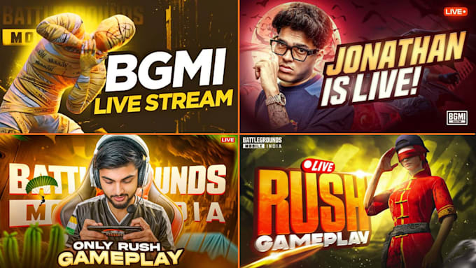 create eye catching youtube gaming thumbnails for bgmi cod
