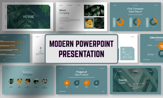 do modern powerpoint presentation, google slide canva pitch deck presentation
