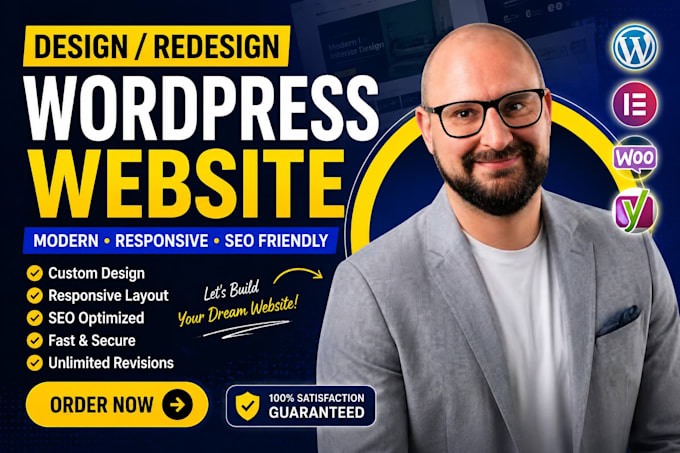 design redesign wordpress website development, build wordpress business website