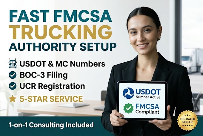 setup fmcsa trucking authority usdot mc number and boc 3 filing