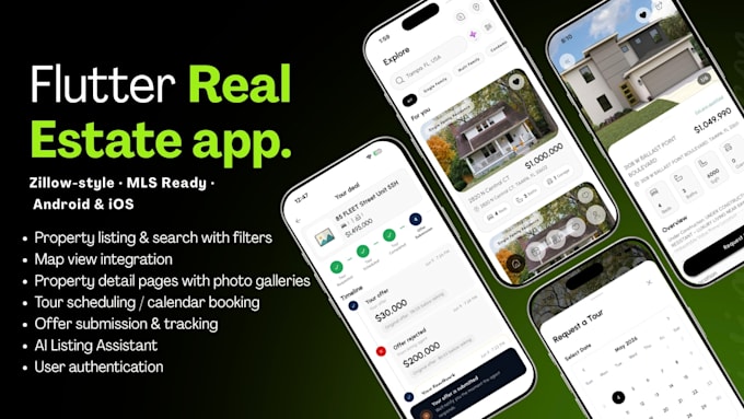 build a flutter real estate mls app with ai listing assistant for android ios