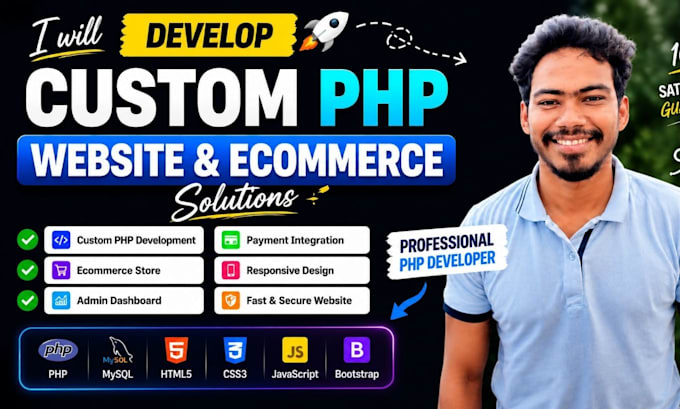 develop custom php website, ecommerce and web application