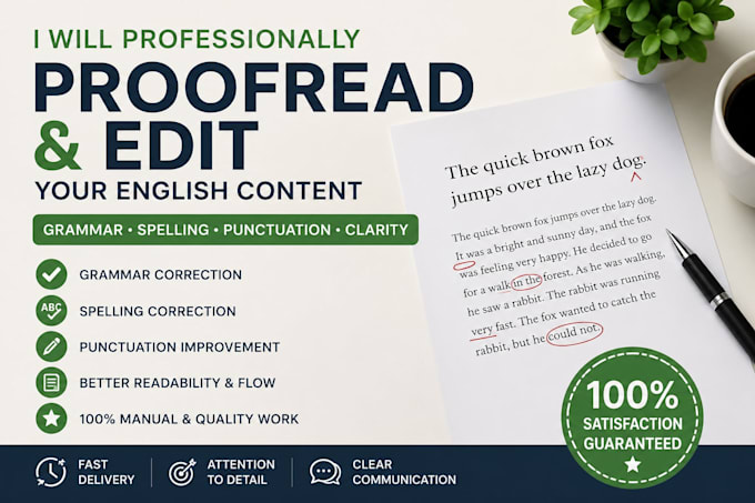 proofread and edit your english text manually