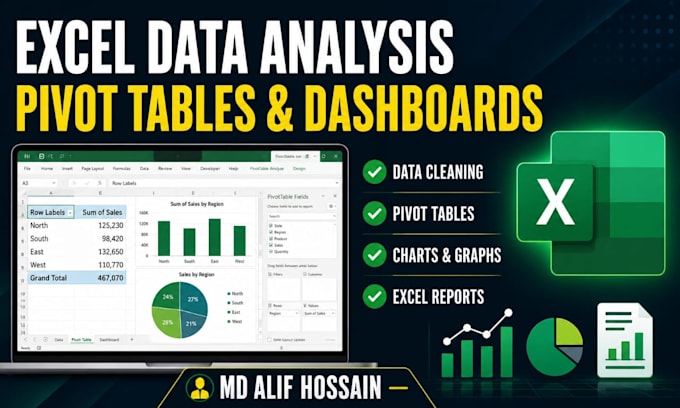 create excel pivot tables dashboards data analysis reports