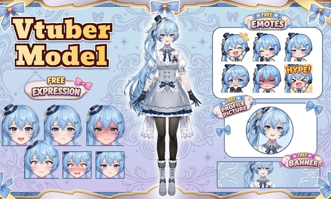 design custom vtuber model live2d, anime vtuber commission, nsfw vtuber model