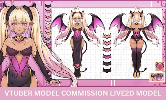 design custom vtuber model live2d, anime vtuber commission, nsfw vtuber