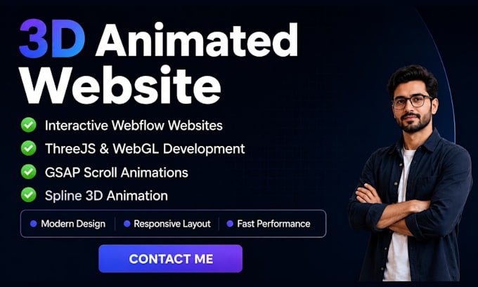build 3d animated webflow website with spline, webgl, gsap scrolling animation