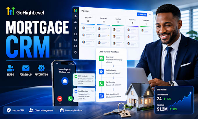 setup gohighlevel mortgage broker CRM and automation system go high level expert