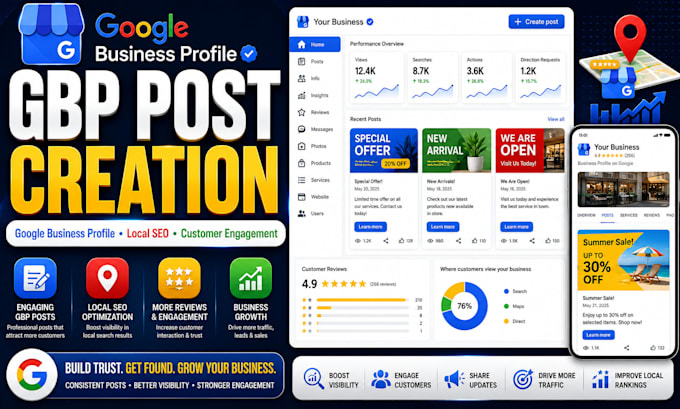 create professional google business profile gbp posts for local SEO