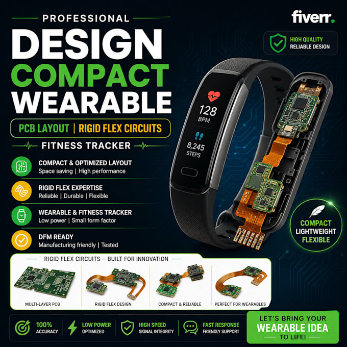 design compact wearable pcb layout rigid flex circuits fitness tracker