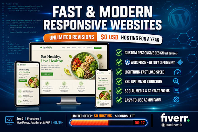 design a modern responsive wordpress website or landing page
