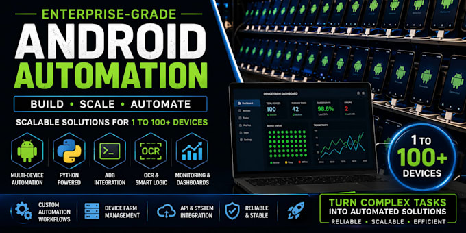 build scalable android automation, multi device orchestration and app testing