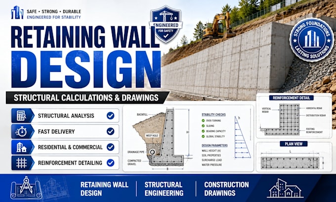design retaining walls and structural support systems professionally