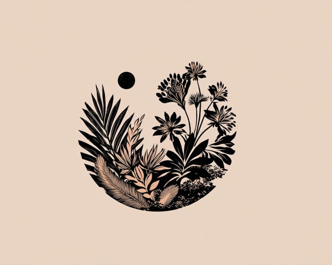 do design feminine hand drawn, botanical boho logo