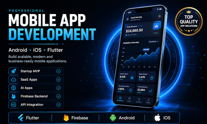 develop a flutter app for android and ios