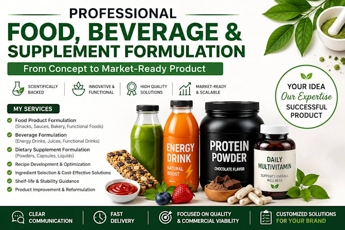 do food, supplement and beverage formulation as a food scientist