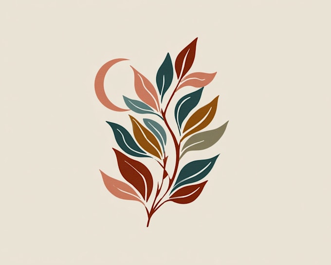 do boho hand drawn botanical minimalist logo design