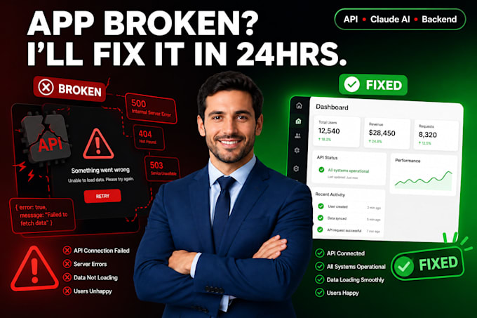 fix your broken claude ai code, n8n workflow, or app backend API fast