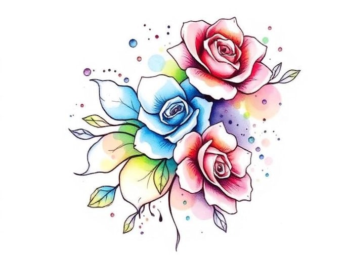 create a watercolor tattoo design
