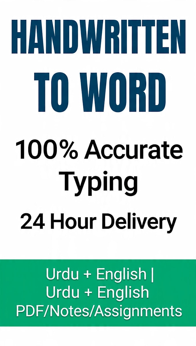 type handwritten notes to word excel 100 percent accurate
