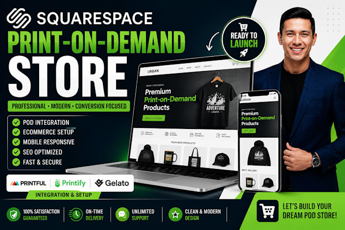 build a squarespace print on demand ecommerce store