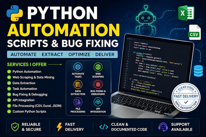 do python automation scripts and bug fixing