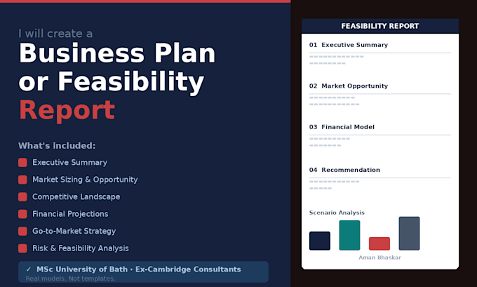 create a business plan or feasibility report