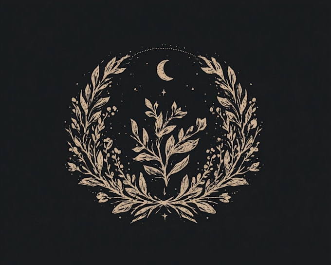 design boho chic hand drawn botanical logo