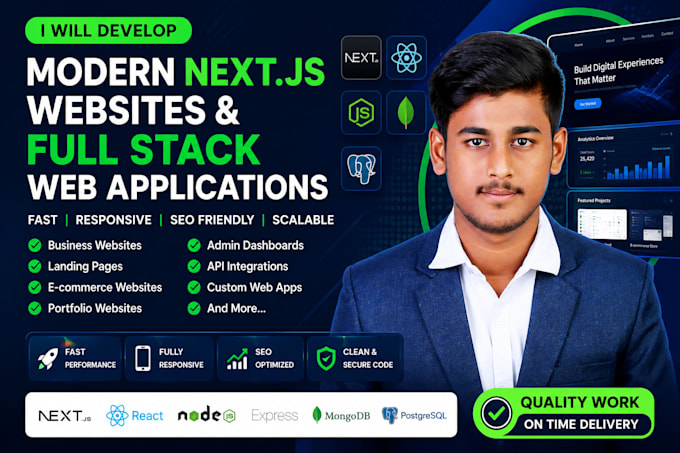 develop a responsive full stack web application