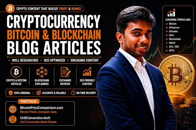 write cryptocurrency bitcoin and blockchain blog articles