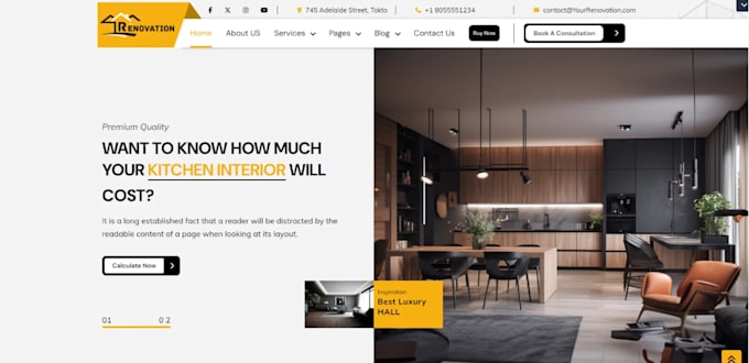 design interior, architecture website, construction, hvac, renovation website